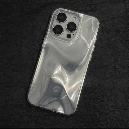 Blue Silver Wave Pattern Phone Case for Apple IMD TPU PC Japanese Korean Style - Teleplus phone case