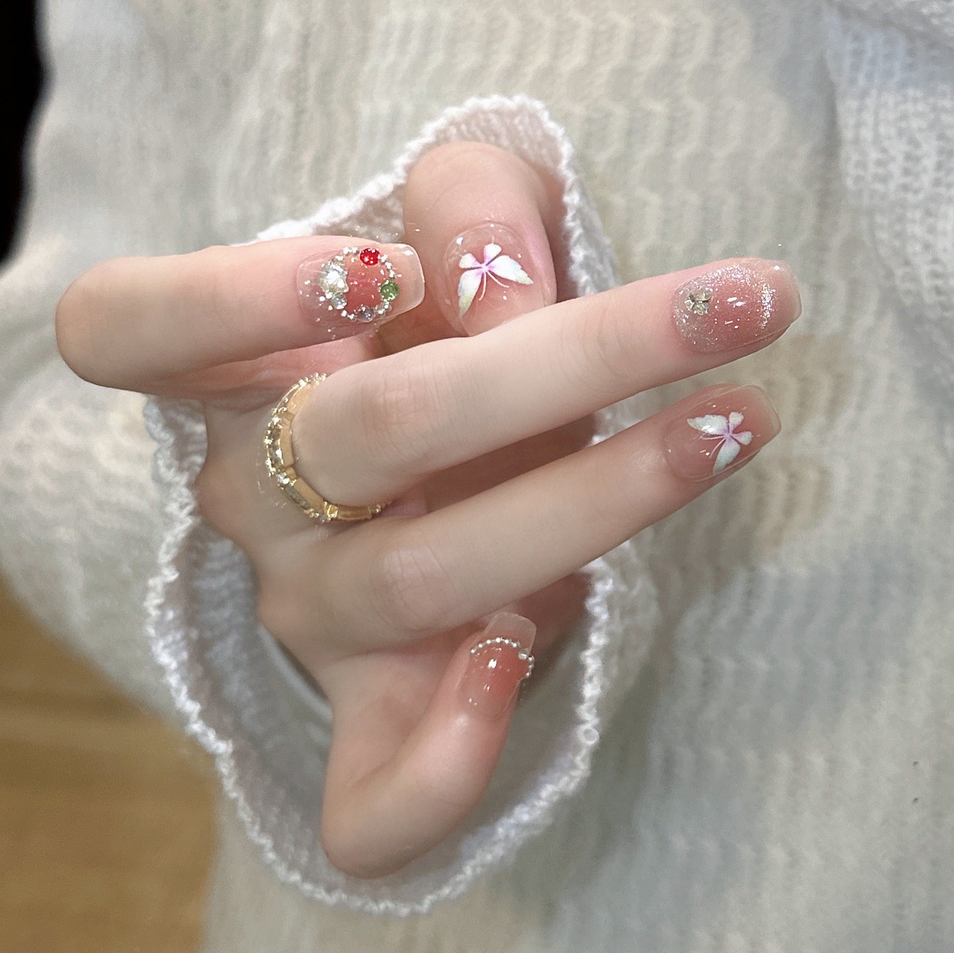 Blush Cat Eye Nail Patches Assorted Designs for United States Customers - blush cat eye nail patch united states