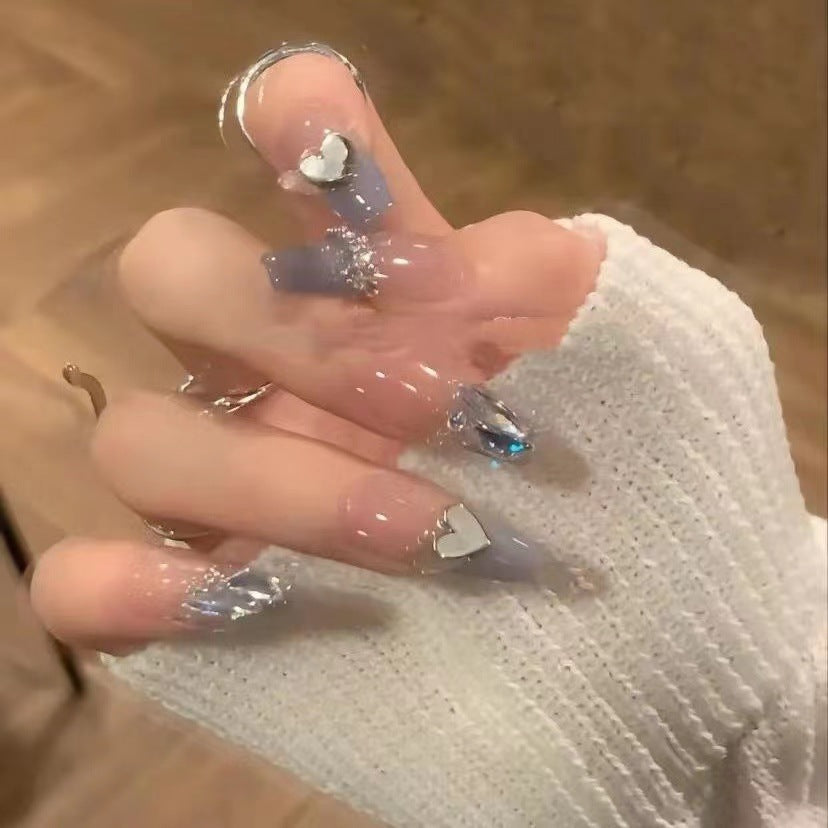 Blush Nail Pack with Fake Removable Nails for Ladies XS to L - Teleplus handmade wear armor nail stickers fake nails