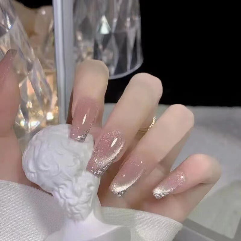 Blush Nail Pack with Fake Removable Nails for Ladies XS to L - Teleplus handmade wear armor nail stickers fake nails