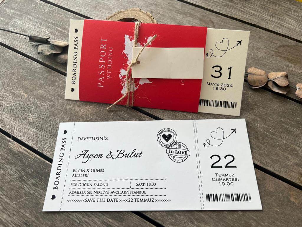 Boarding Pass Wedding Invitation Passport Travel Theme Destination Invite - Teleplus boarding pass wedding invitation