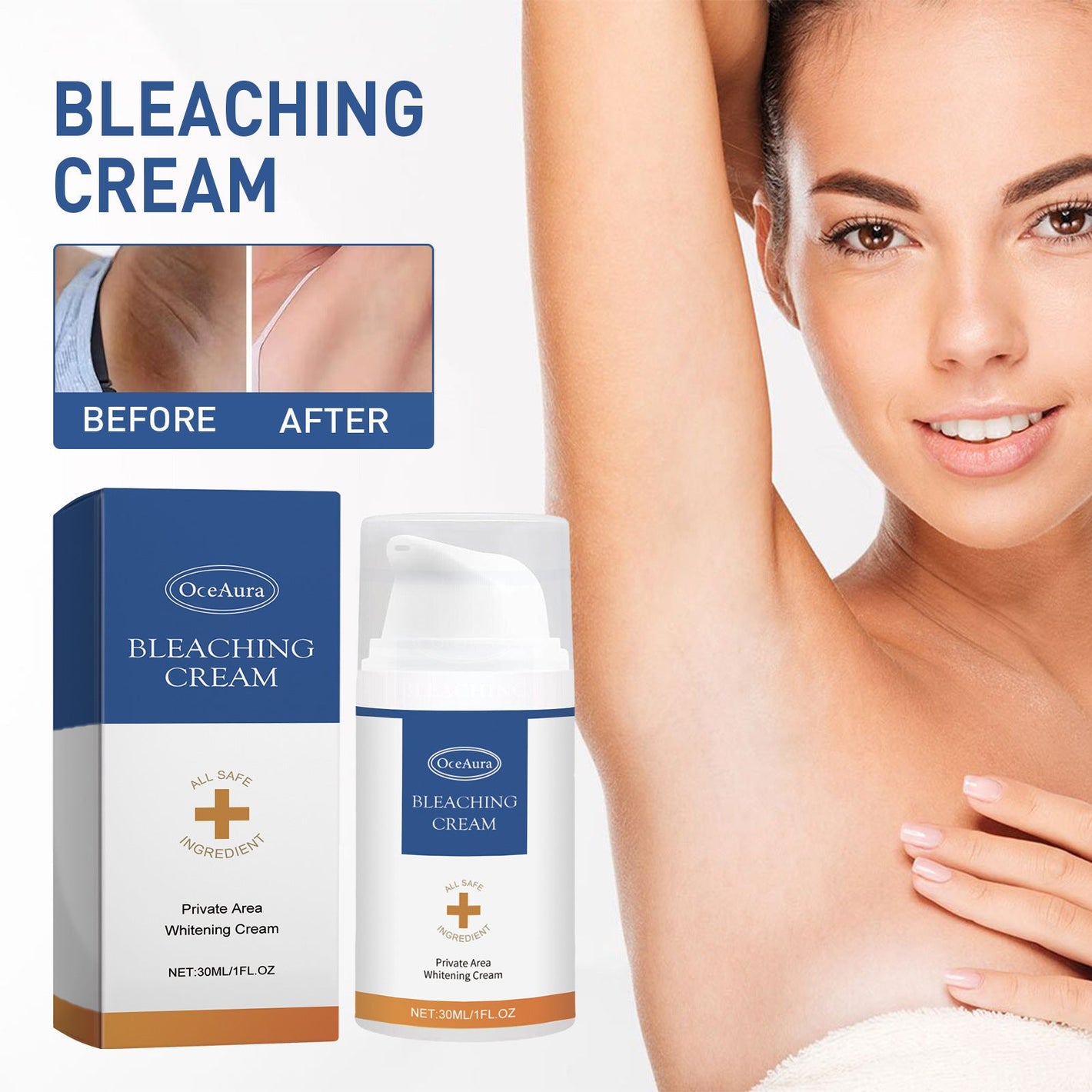 Body Whitening Cream with Hyaluronic Acid Vitamin E and Retinol for Skin Beauty - Teleplus teleplus body whitening