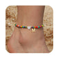 Bohemia Letter Anklet Asian Style Small Rice-shaped Beads Love Letter - Bohemia Stainless Steel Letter Anklet for Women