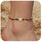 Bohemia Letter Anklet Asian Style Small Rice-shaped Beads Love Letter - Bohemia Stainless Steel Letter Anklet for Women