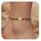 Bohemia Letter Anklet Asian Style Small Rice-shaped Beads Love Letter - Bohemia Stainless Steel Letter Anklet for Women