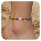 Bohemia Letter Anklet Asian Style Small Rice-shaped Beads Love Letter - Bohemia Stainless Steel Letter Anklet for Women