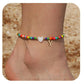 Bohemia Letter Anklet Asian Style Small Rice-shaped Beads Love Letter - Bohemia Stainless Steel Letter Anklet for Women