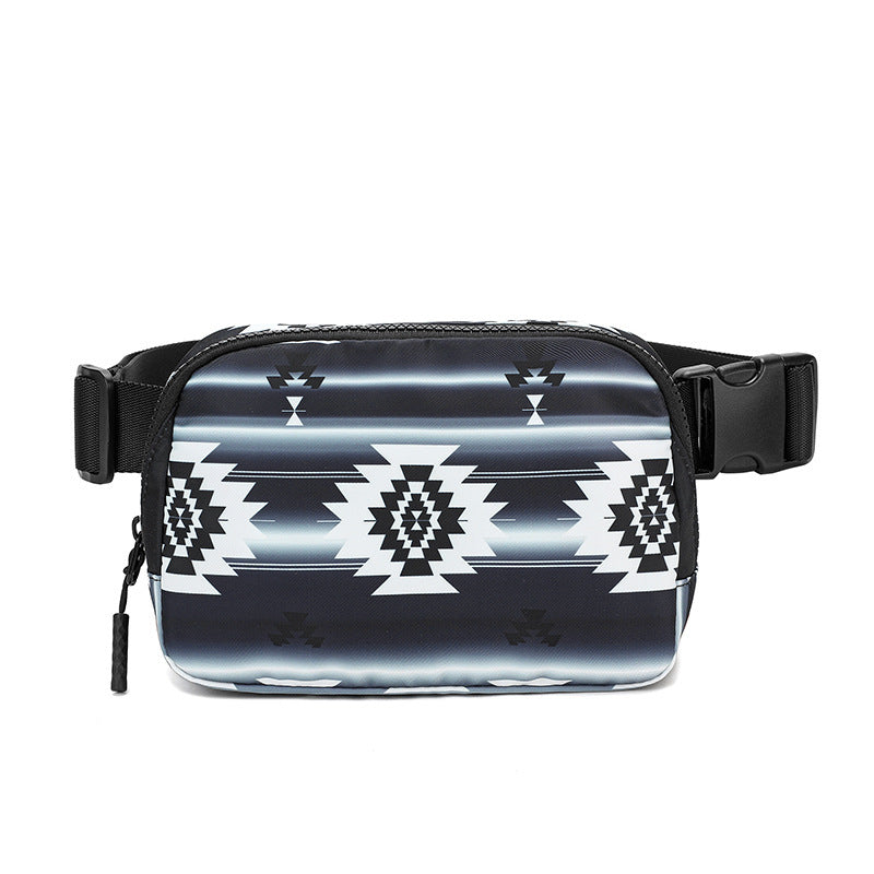 Bohemian Print Waist Bag with Adjustable Shoulder Strap Waterproof Antibacterial - Teleplus bohemian print waist bag