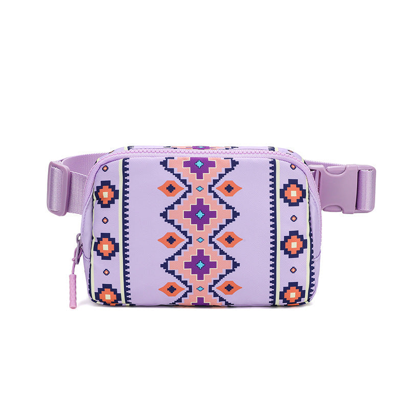 Bohemian Print Waist Bag with Adjustable Shoulder Strap Waterproof Antibacterial - Teleplus bohemian print waist bag