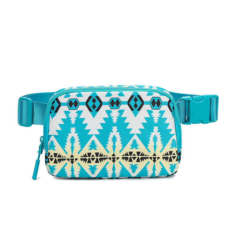 Bohemian Print Waist Bag with Adjustable Shoulder Strap Waterproof Antibacterial - Teleplus bohemian print waist bag