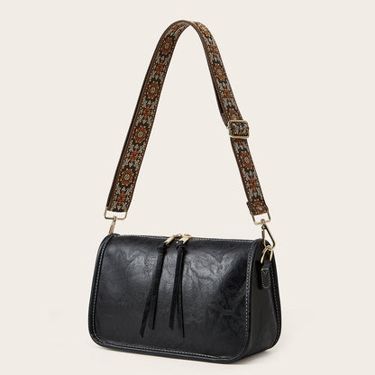 Bohemian Wide Shoulder Crossbody Bag with Three-Dimensional Pockets - Teleplus bohemian wide shoulder strap crossbody