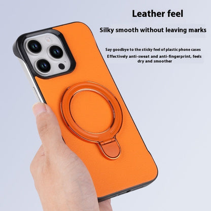 Borderless Plain Leather Magnetic Suction Bracket in Multiple Colors - plain leather magnetic suction bracket