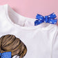 Bow Avatar Short Sleeves And Skirt Casual Suit - Bow Avatar Short Sleeve Style for Tiny Trendsetters