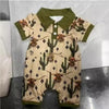 Boy Western Element Rompers z krótkim rękawem - Army Green