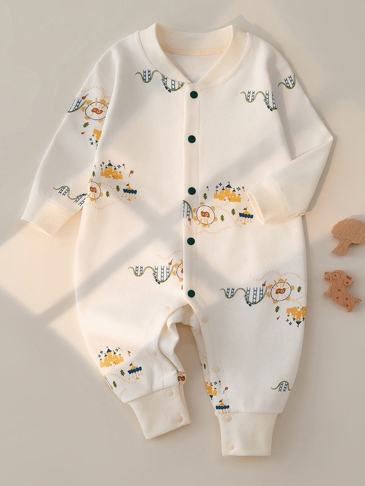 Boys And Girls Long Sleeve Pure Cotton Rompers - Cozy Cotton Rompers for Tiny Adventures and Cuteness