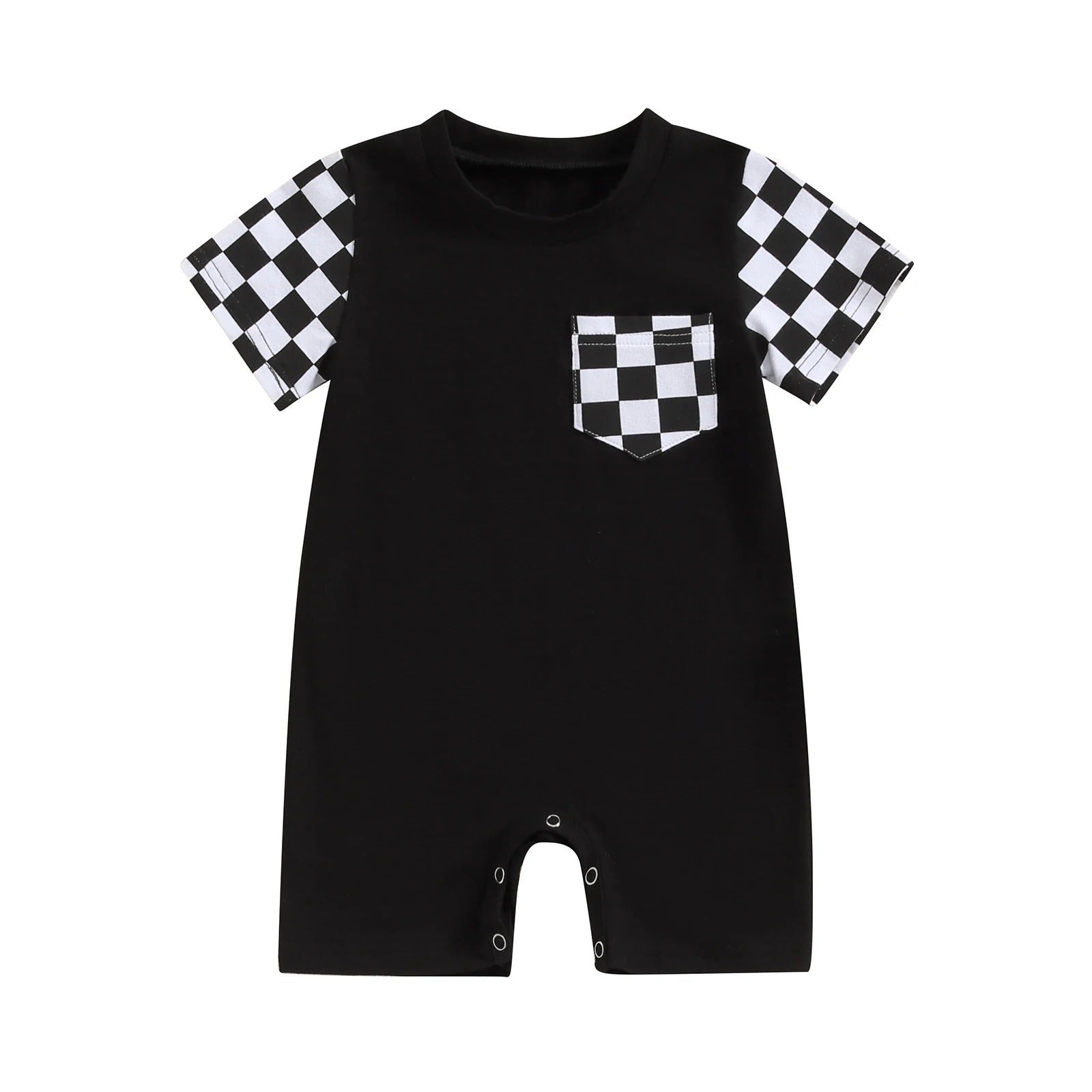 Boys And Girls Plaid Printed Short Sleeve Rompers - Plaid Rompers for Tiny Trendsetters in Short Sleeve