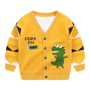 Boys Cardigan Jacket Single Breasted Sweater in Cotton with V-Neck - Teleplus boys cardigan jacket single breasted