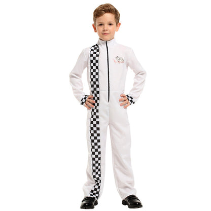 Boys Girls White Racer Performance Costume - girls white racer performance costume