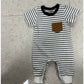 Boys’ Striped Short-sleeved Romper - Boys Striped Short-Sleeved Romper in Cotton