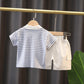 Men’s Summer Cotton Striped Suit Set in US Sizes CHF - Boys Stripes Perfect for Fun Times united states chf