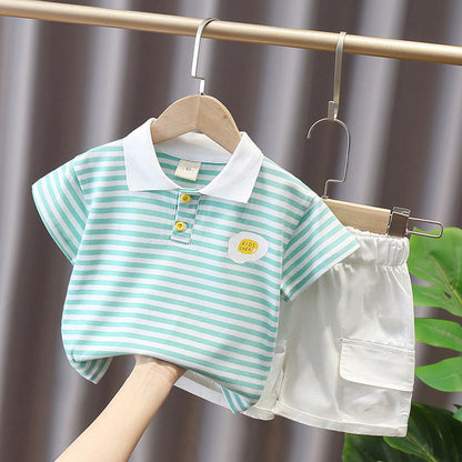 Men’s Summer Cotton Striped Suit Set in US Sizes CHF - Boys Stripes Perfect for Fun Times united states chf