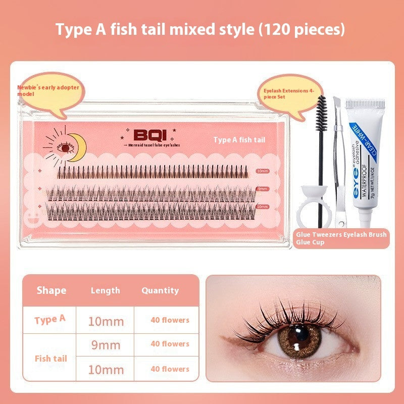BQI Mermaid Tassel False Eyelash Kit with Mixed Fishtail Styles - Teleplus for Volume bqi mermaid tassel false eyelashes