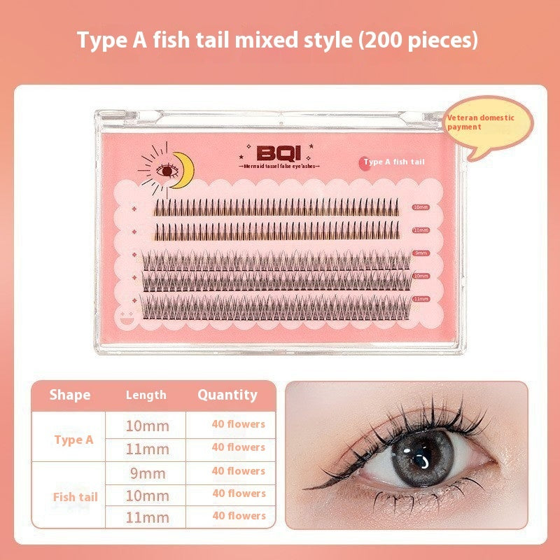 BQI Mermaid Tassel False Eyelash Kit with Mixed Fishtail Styles - Teleplus for Volume bqi mermaid tassel false eyelashes