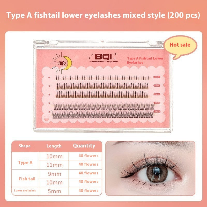 BQI Mermaid Tassel False Eyelash Kit with Mixed Fishtail Styles - Teleplus for Volume bqi mermaid tassel false eyelashes
