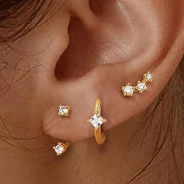 Gold Electroplated Ear Jewelry Sets with CHF and United States Shipping - Sparkle Like a Butterfly This Three-Piece Set