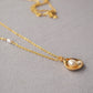 Brass Gold-plated Minimalist Gold Shell Freshwater Pearl Necklace - Chic Gold Shell Necklace for Pearl Lovers with Style