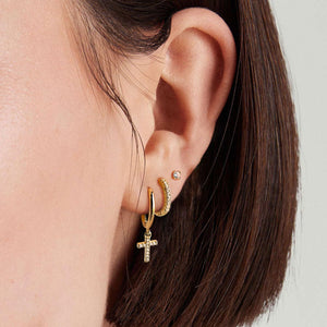 Electroplated Gold Copper Earrings Set for Women in the United States - Blooming Fabulous with Brass Plated Zircon