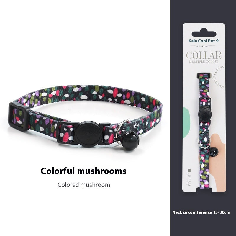 Breakaway Cat Collar Dark Night Mirror Flower Four Seasons Adjustable Safety - dark night mirror flower four seasons