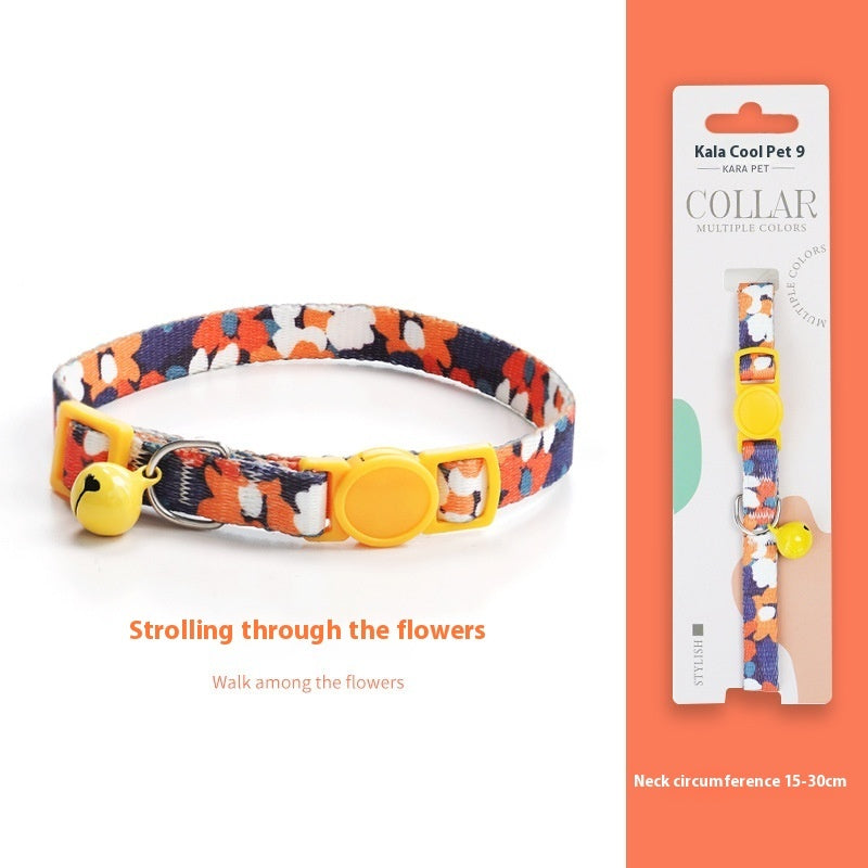Breakaway Cat Collar Dark Night Mirror Flower Four Seasons Adjustable Safety - dark night mirror flower four seasons