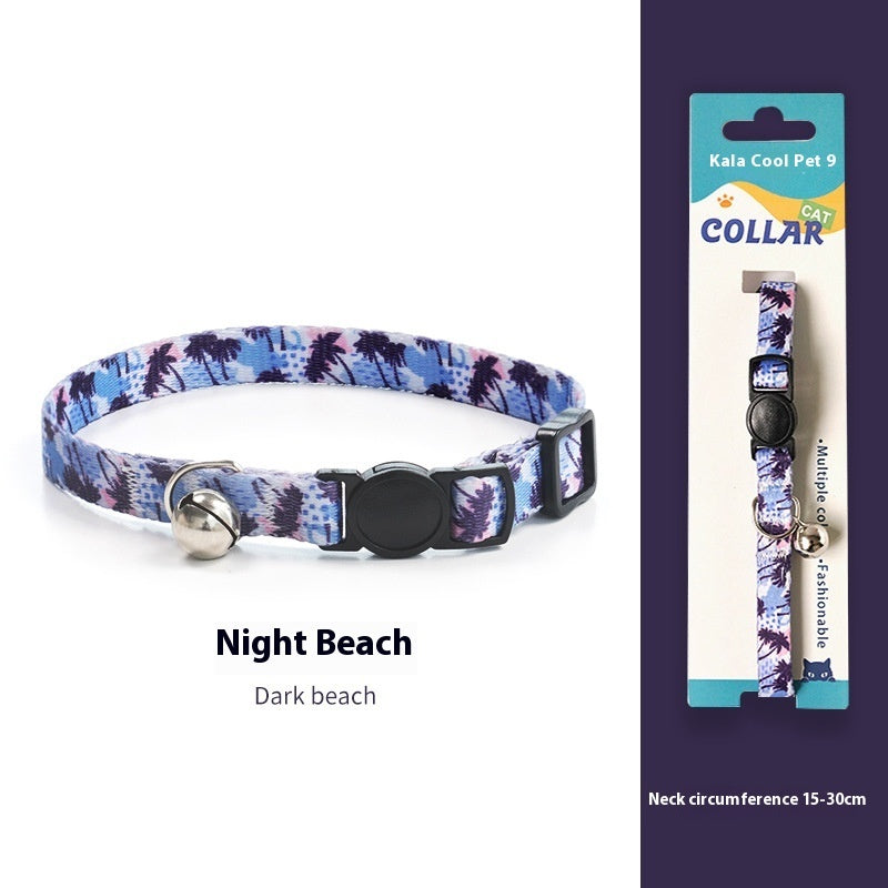 Breakaway Cat Collar Dark Night Mirror Flower Four Seasons Adjustable Safety - dark night mirror flower four seasons