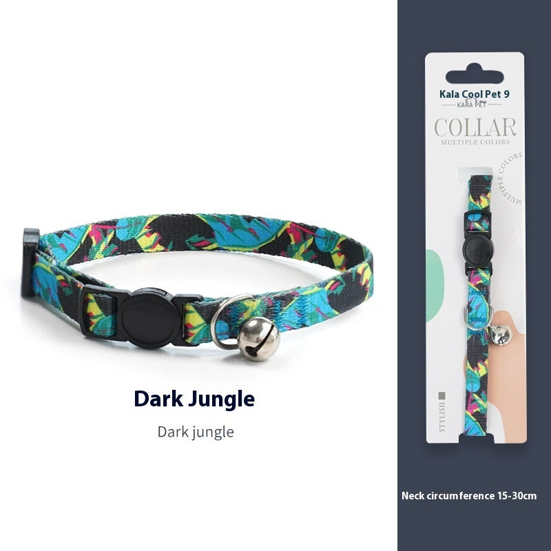 Breakaway Cat Collar Dark Night Mirror Flower Four Seasons Adjustable Safety - dark night mirror flower four seasons