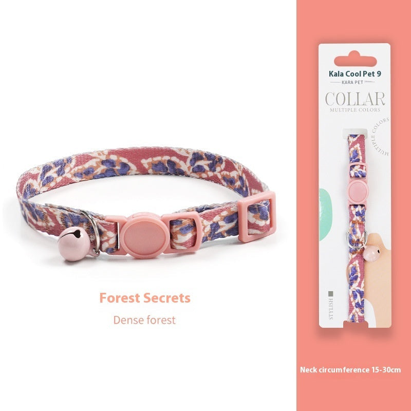 Breakaway Cat Collar Dark Night Mirror Flower Four Seasons Adjustable Safety - dark night mirror flower four seasons