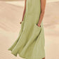 Breathable Cotton Linen Summer Dress for Women Lightweight Casual Sundress - cotton linen