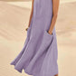 Breathable Cotton Linen Summer Dress for Women Lightweight Casual Sundress - cotton linen
