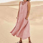Breathable Cotton Linen Summer Dress for Women Lightweight Casual Sundress - cotton linen