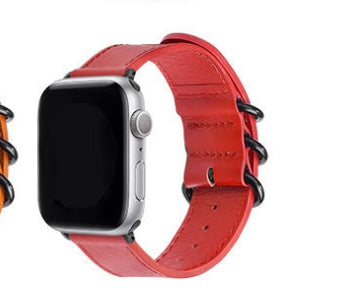 Breathable Cowhide Apple Watch Strap Apple Watch Leather Strap - Breathable Leather Strap for Apple Watch 44mm Dark Blue