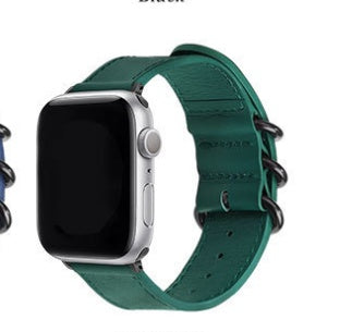 Breathable Cowhide Apple Watch Strap Apple Watch Leather Strap - Breathable Leather Strap for Apple Watch 44mm Dark Blue