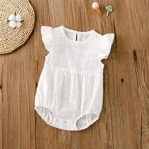 White Cotton Flying Sleeve Top for Women Asian Sizes US Style - Princess Outfit Tiny Trendsetters united states chf