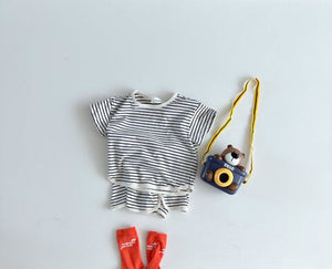 Cotton Striped Short Sleeve Suit for Toddlers in US Sizes - Cool Kids Thrive Breathable Stripes united states chf short