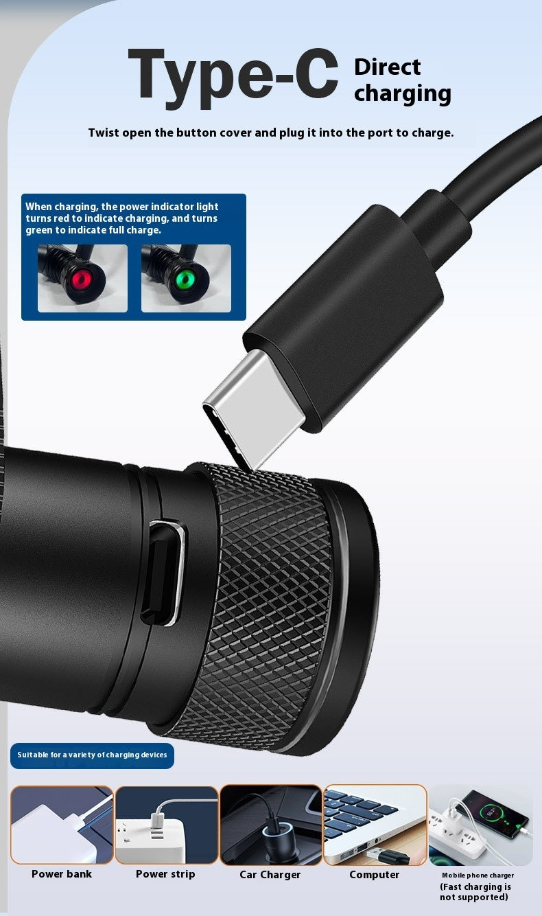 Bright Lithium Battery LED Flashlight for Outdoor Mountain Climbing and Camping - Teleplus aluminum alloy outdoor