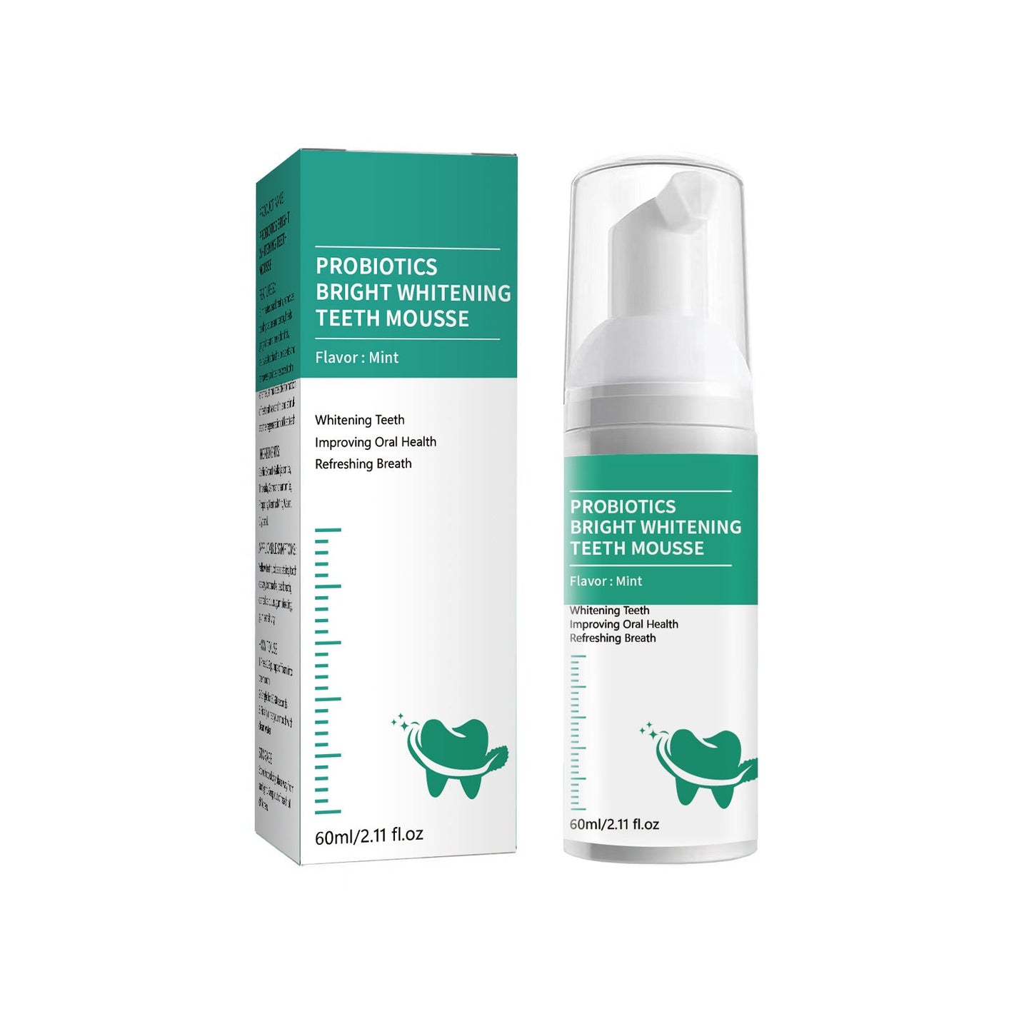 Bright White Clean Mousse Remove Yellow Stains Tooth Whitening Gel 30ml 60ml - Whitener white mousse remove yellow