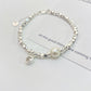 Broken Silver Heart Bracelet Women’s Fashionable Elegant Pearl - Elegant Broken Silver Heart Bracelet for Women