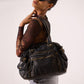Brown and Black PU Leather Polyester Lining Tote Bag for Women - Teleplus