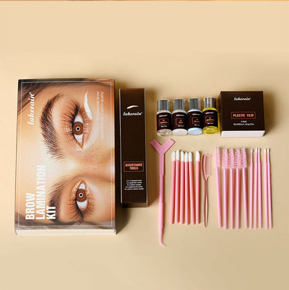 Brown Ironing Eyebrow Suit for Natural Setting Female Perm Kit - brown ironing eyebrow suit natural