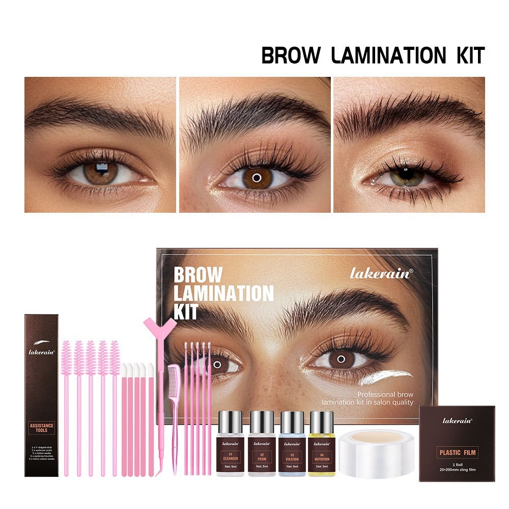 Brown Ironing Eyebrow Suit for Natural Setting Female Perm Kit - brown ironing eyebrow suit natural