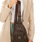 Women’s Brown Leather Monogram Crossbody Belt Chest and Shoulder Bag
